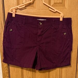 Sonoma Plum Cargo Shorts with Buttoned Patch Pockets